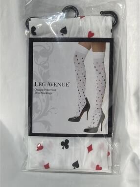 Leg Ave Poker Suit Print Stockings